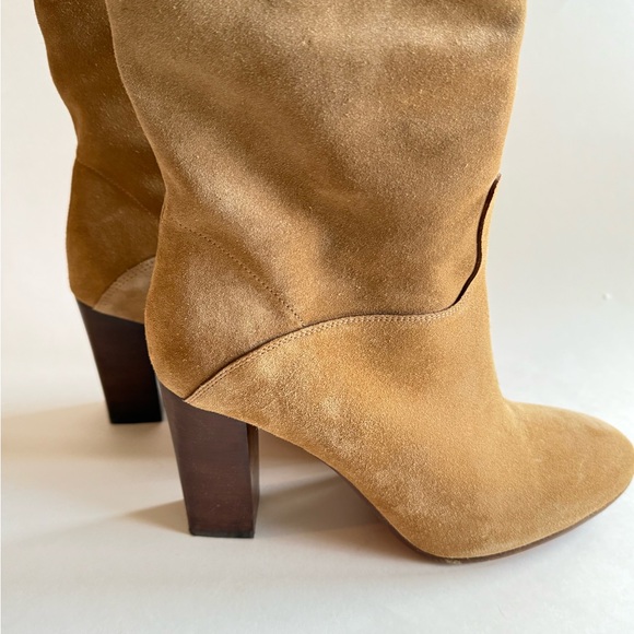 Polo Ralph Lauren Brindley Tan Suede Boot with stacked heel Size 7.5 - Picture 4 of 8
